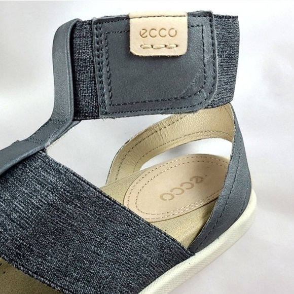 ECCO Damara Gladiator Dark Shadow Grey Strappy Leather Sandals Size 37 - Picture 6 of 15